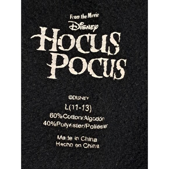 Disney Hocus Pocus Black Hooded Sweatshirt L (11/13) Cotton/Polyester Blend - Picture 2 of 11